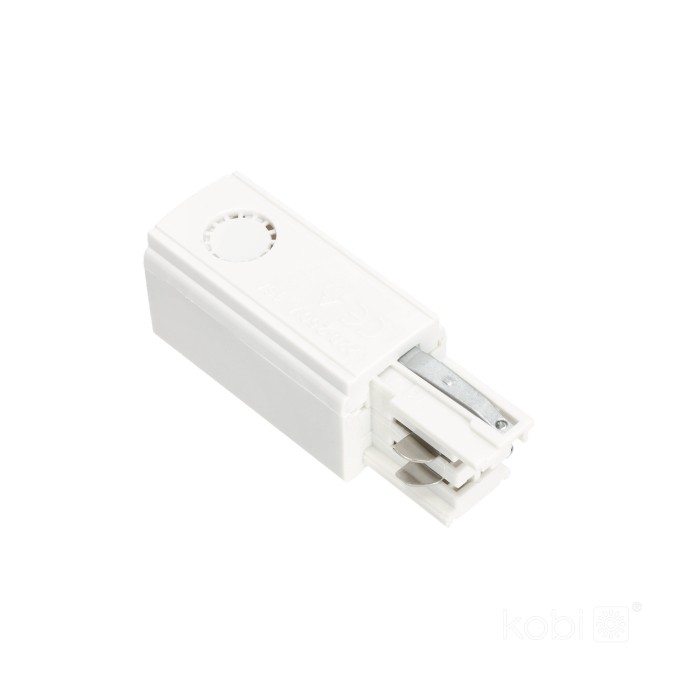 Alimentation pour rail à 3 circuits DROIT blanc Kobi