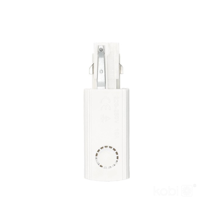 Alimentation pour rail à 3 circuits DROIT blanc Kobi