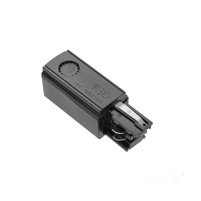 Alimentation pour rail à 3 circuits DROIT noir Kobi