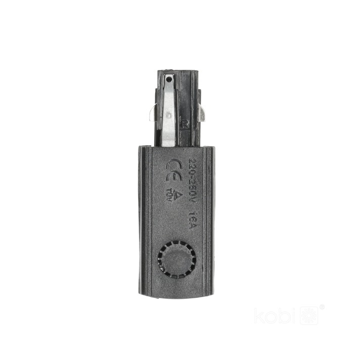 Alimentation pour rail à 3 circuits DROIT noir Kobi