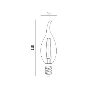 Ampoule à filament LED FDE E14 4W 3000K Kobi 360 Line