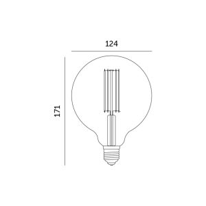 Ampoule à filament LED FG125 7W E27 2700K Kobi 360 Line