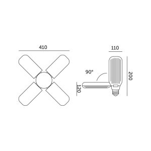 Ampoule de croissance LED LED PLANTY E27 40W Kobi Design