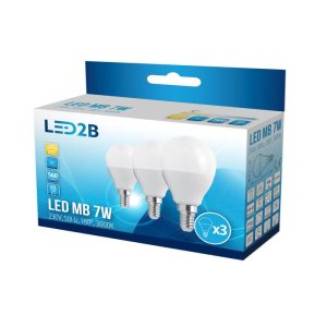 Ampoule LED MB 7W E14 3000K paquet de 3 LED2B