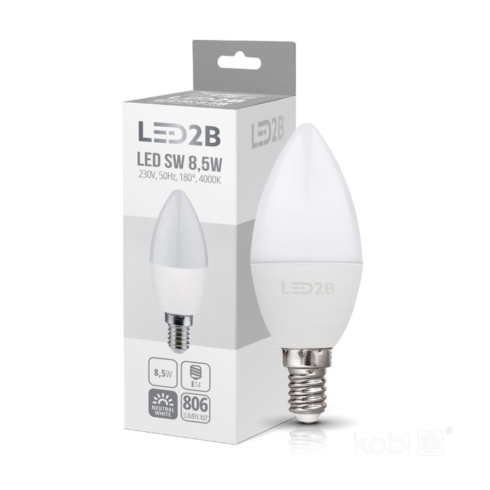 Ampoule LED SW 8,5W E14 4000K LED2B