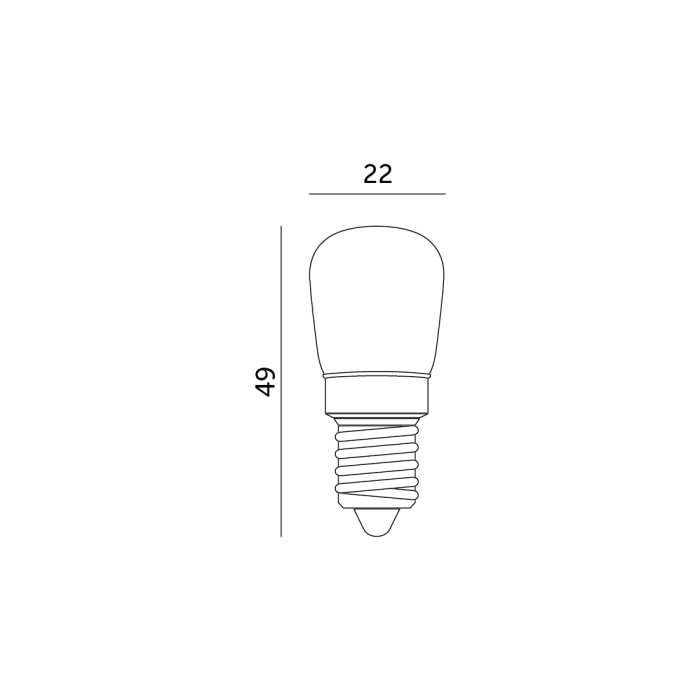 Ampoule LED T 2W E14 4000K Kobi
