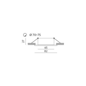 Anneau de spot encastrable OH30 chrome mat Kobi