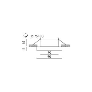 Anneau downlight OH51 noir Kobi