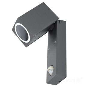 Applique murale de jardin avec détecteur de mouvement QUAZAR 15 1xU10 LX IP44 gris Kobi