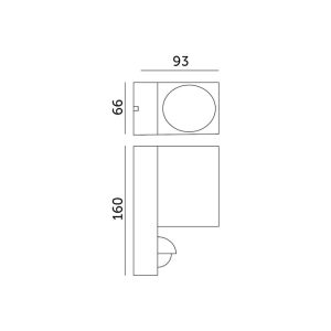 Applique murale de jardin avec détecteur de mouvement QUAZAR 15 1xU10 LX IP44 noir Kobi