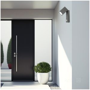 Applique murale de jardin avec détecteur de mouvement QUAZAR 15 1xU10 LX IP44 gris Kobi