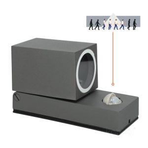 Applique murale de jardin avec détecteur de mouvement QUAZAR 15 1xU10 LX IP44 gris Kobi