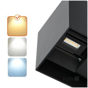 Applique murale de jardin LED QUERK 2x3W 3000K IP54 noire LED2B