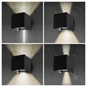 Applique murale de jardin LED QUERK 2x3W 3000K IP54 noire LED2B