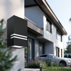 Applique murale de jardin QUAZAR 11 1xGU10 IP44 noir Kobi