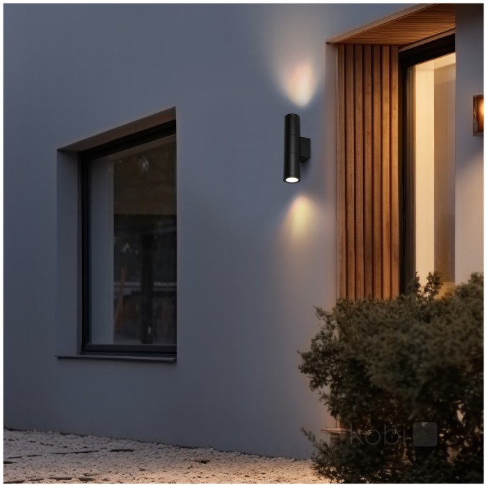 Applique murale de jardin QUERK 3 2xGU10 IP54 noir LED2B