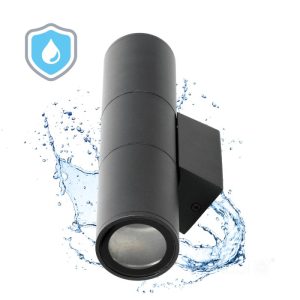 Applique murale de jardin QUERK 3 2xGU10 IP54 noir LED2B