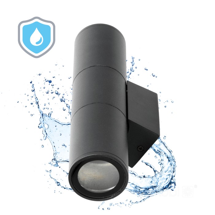 Applique murale de jardin QUERK 3 2xGU10 IP54 noir LED2B