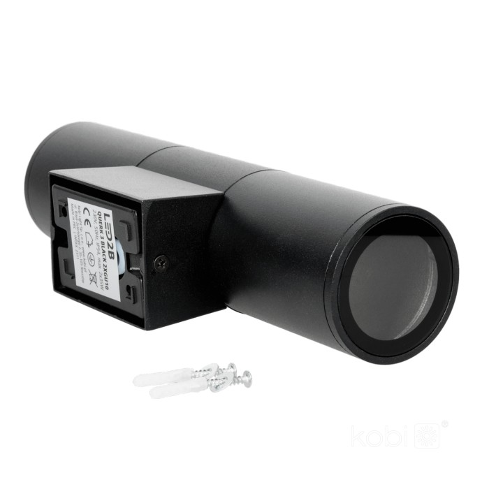 Applique murale de jardin QUERK 3 2xGU10 IP54 noir LED2B