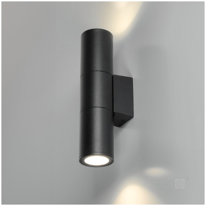 Applique murale de jardin QUERK 3 2xGU10 IP54 noir LED2B