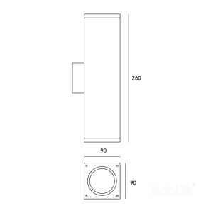 Applique murale de jardin QUERK 4 2xGU10 IP54 noir LED2B