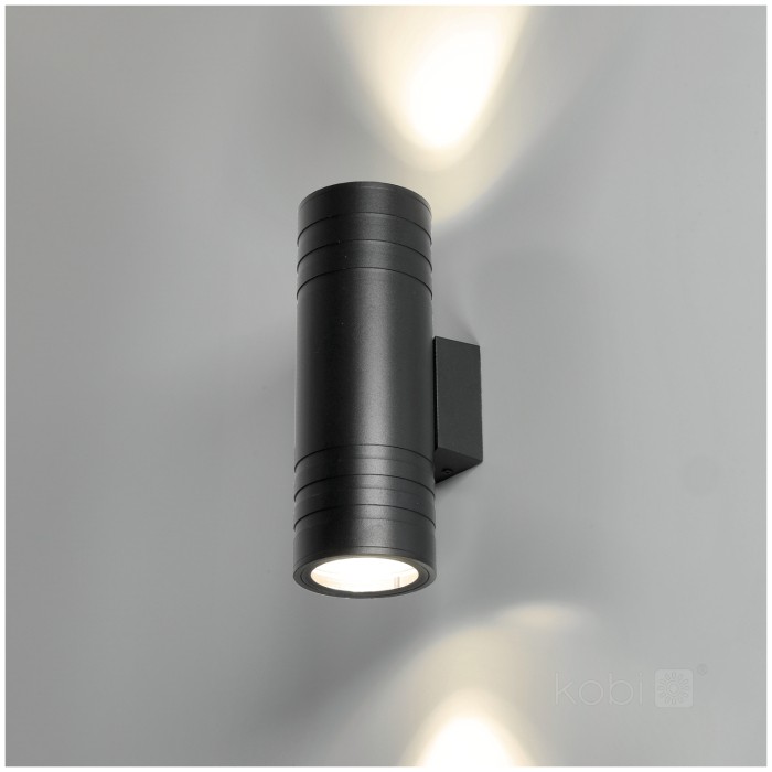 Applique murale de jardin QUERK 5 2xGU10 IP54 noire LED2B