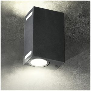 Applique murale de jardin QUERK 7 2xGU10 IP54 noir LED2B