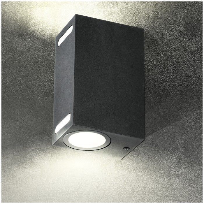 Applique murale de jardin QUERK 7 2xGU10 IP54 noir LED2B