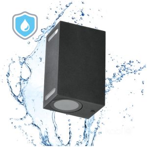 Applique murale de jardin QUERK 7 2xGU10 IP54 noir LED2B