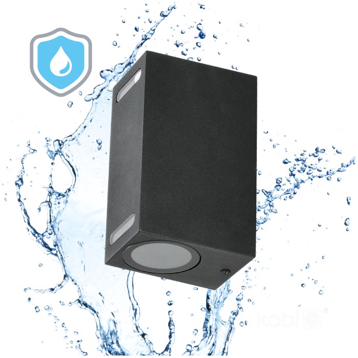 Applique murale de jardin QUERK 7 2xGU10 IP54 noir LED2B