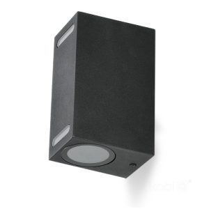 Applique murale de jardin QUERK 7 2xGU10 IP54 noir LED2B