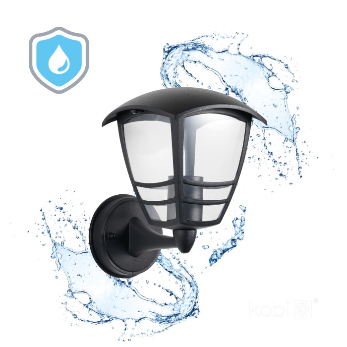 Applique murale de jardin TEVIO KG 1xE27 IP54 noir LED2B