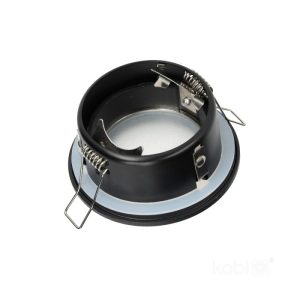 Bague d'éclairage encastré OH34 IP44 noir mat Kobi