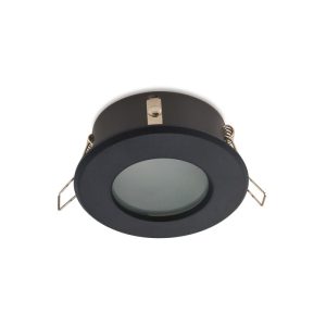 Bague d'éclairage encastré OH34 IP44 noir mat Kobi