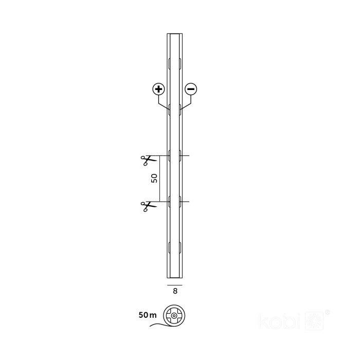 Bande LED TRAMO 320 COB 50m 4000K Kobi Premium