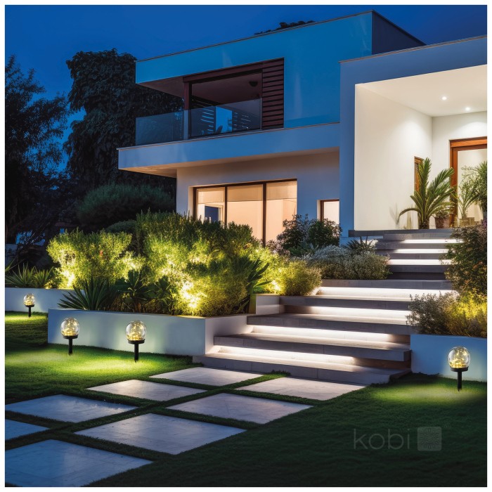 Bornes de jardin solaires LED GLEAM 3000K IP44 pack de 5 LED2B