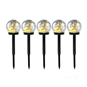 Bornes de jardin solaires LED GLEAM 3000K IP44 pack de 5 LED2B