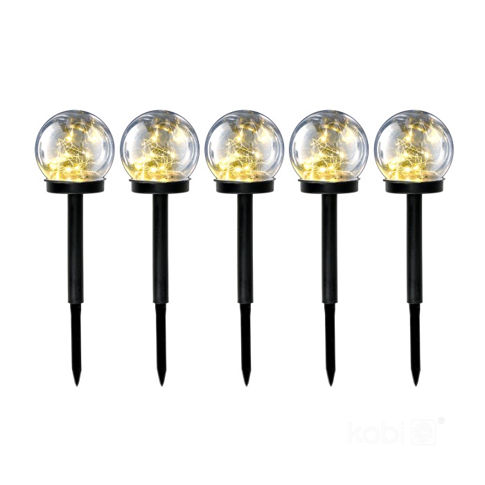 Bornes de jardin solaires LED GLEAM 3000K IP44 pack de 5 LED2B