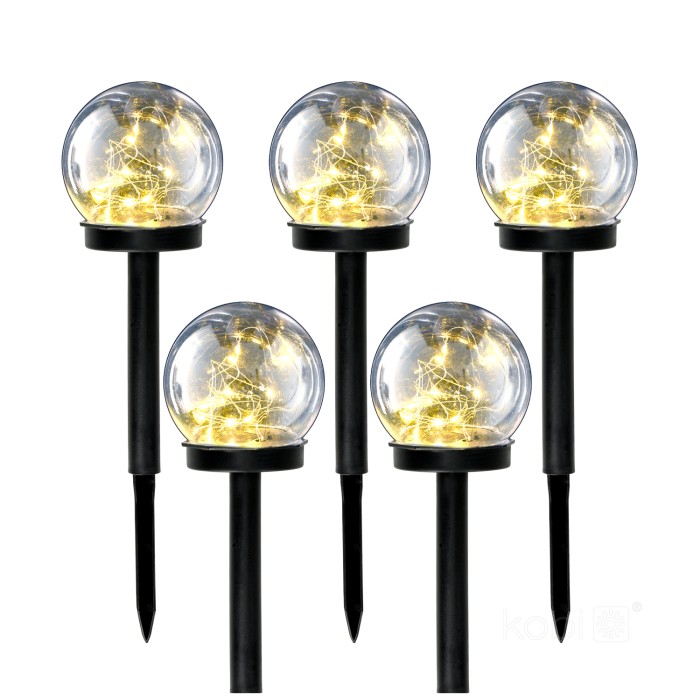 Bornes de jardin solaires LED GLEAM 3000K IP44 pack de 5 LED2B