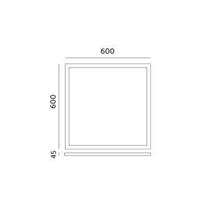 Cadre 45 mm pour panneau LED 60x60 à clipser Kobi
