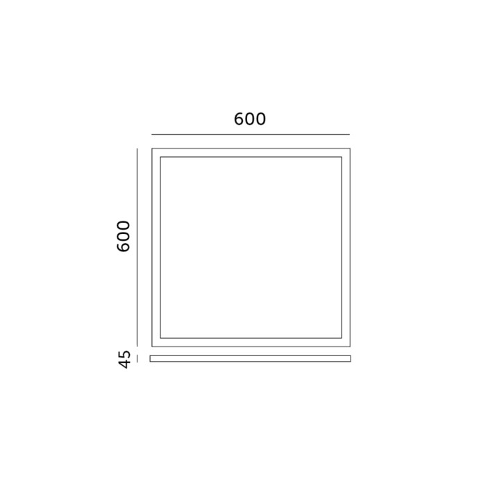 Cadre 45 mm pour panneau LED 60x60 à clipser Kobi