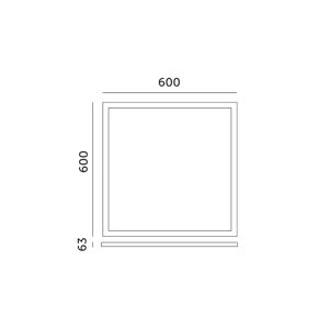 Cadre 63 mm pour panneau LED 60x60 clic noir Kobi