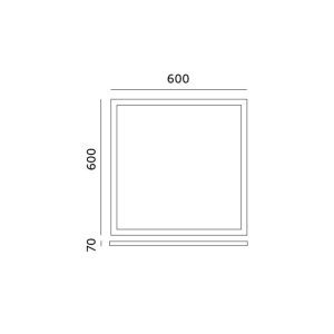 Cadre 70 mm pour panneau LED 60x60 clic Kobi
