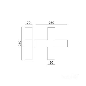 Connecteur en X pour LED KOLINE K2 noir Kobi Pro