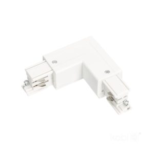 Connecteur externe pour rail à 3 circuits L GAUCHE blanc Kobi