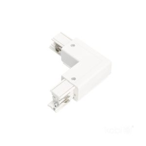 Connecteur externe pour rail à 3 circuits L GAUCHE blanc Kobi