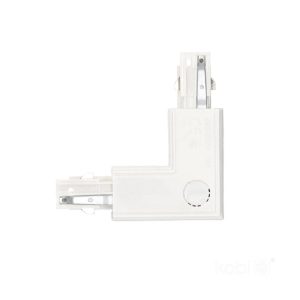 Connecteur externe pour rail à 3 circuits L GAUCHE blanc Kobi