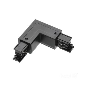 Connecteur externe pour rail à 3 circuits L GAUCHE noir Kobi