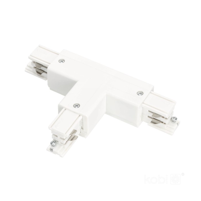 Connecteur externe pour rail à 3 circuits T blanc Kobi