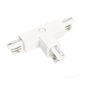 Connecteur externe pour rail à 3 circuits T blanc Kobi